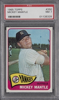 1965 Topps #350 Mickey Mantle – PSA NM 7